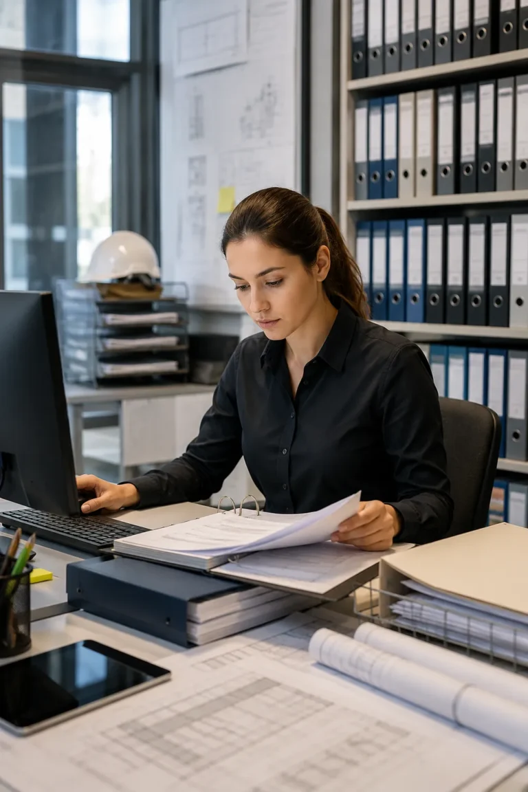 Focused work in a modern office

